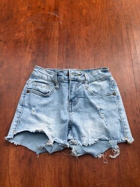 Contraband Girls Light Blue Distressed Denim Shorts for Women Size 7